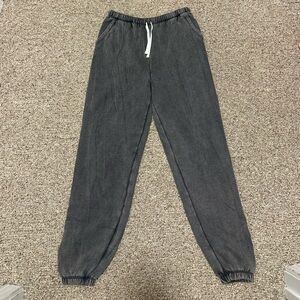 SO Women's Charcoal Gray Jogger Pants with White Drawstring